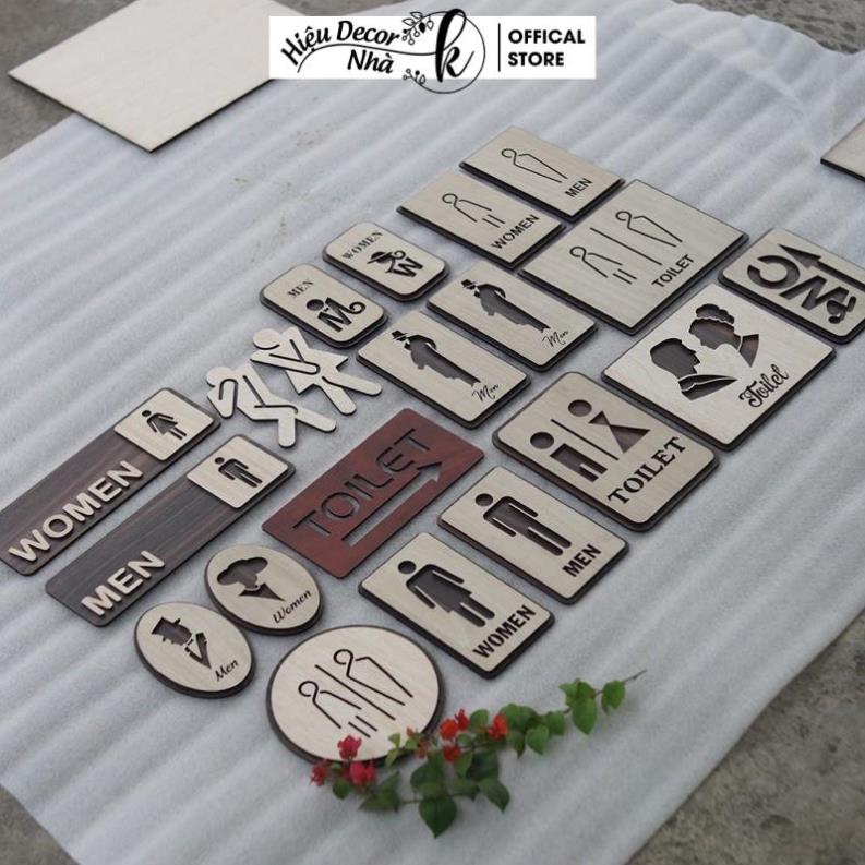 Bảng WC Toilet Vintage Decor Bằng Gỗ, Chỉ Hướng Nhà Vệ Sinh, Nam Nữ Resroom - Hiệu Nhà K