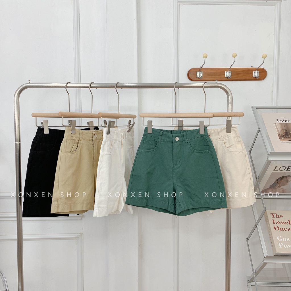 QUẦN SHORT NỮ chất vải kaki mềm lưng thun co giãn dễ thương XONXEN SHOP size S M L mã 566