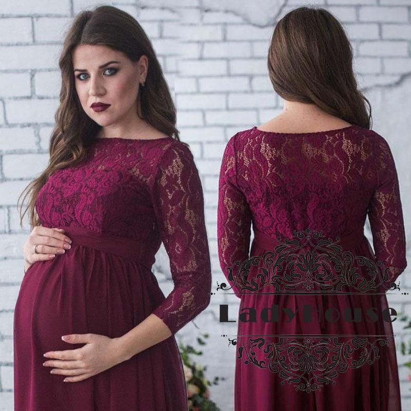 Đầm Maxi Phối Ren Cho Phụ Nữ Mang Thai