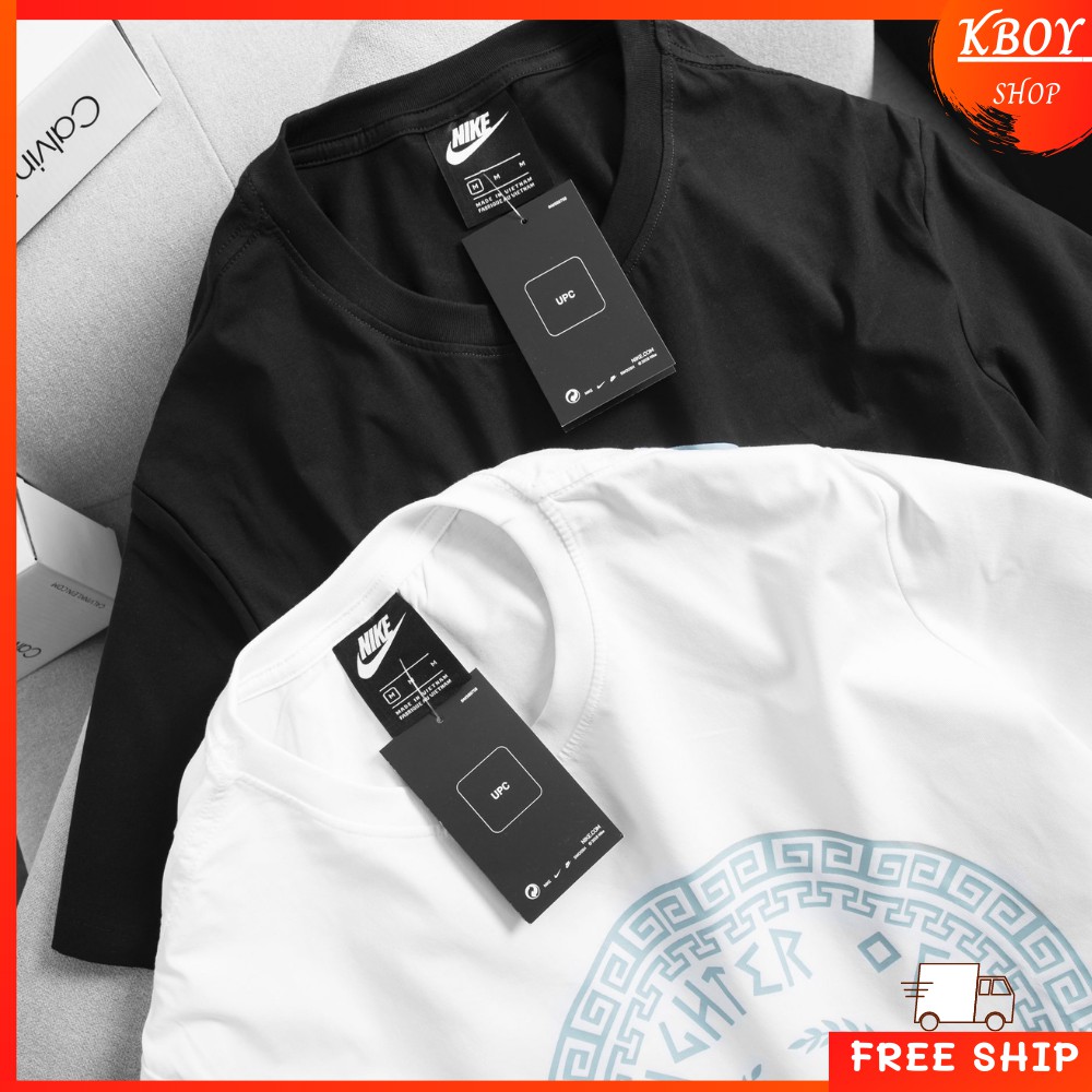 Áo thun nam Kboy Shop Áo phông tay ngắn cổ tròn Unisex 2 màu Trắng Đen dáng ôm phối cực cá tính - V103 | BigBuy360 - bigbuy360.vn