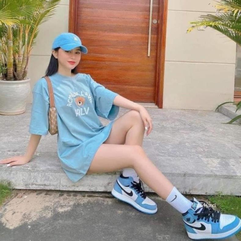 Giày air Jordan 1 Giày sneaker Jodan cổ cao xanh dương nam nữ hot hit 2021 giày kèm boxbill