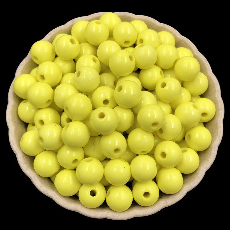 Bộ 50 hạt nhựa 4mm 6mm dùng làm trang sức