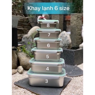 Combo 6 hộp đựng thực phẩm inox nắp nhựa