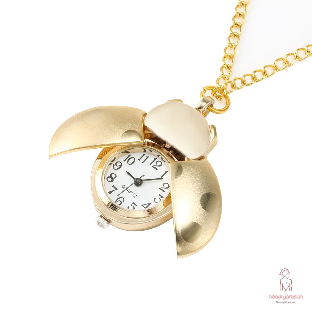 Đồng hồ kim vỏ hình con bọ màu hoàng kim sang trọng có dây đeo độc đáo