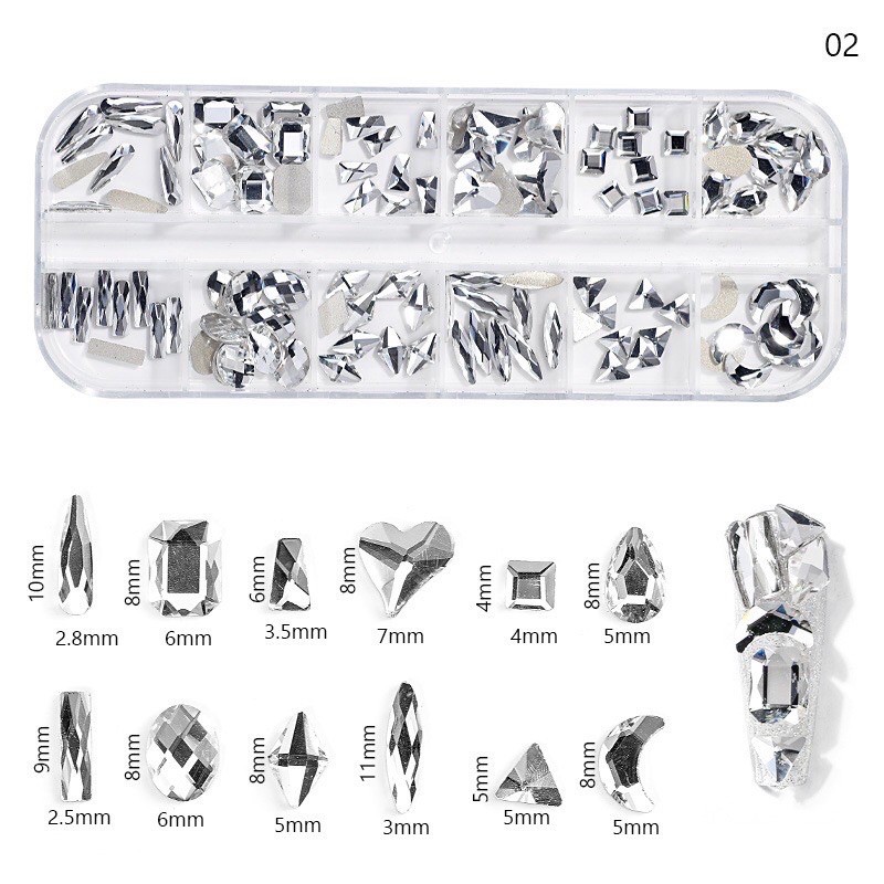 Đá chân bằng trang trí móng[Set 12 ô]