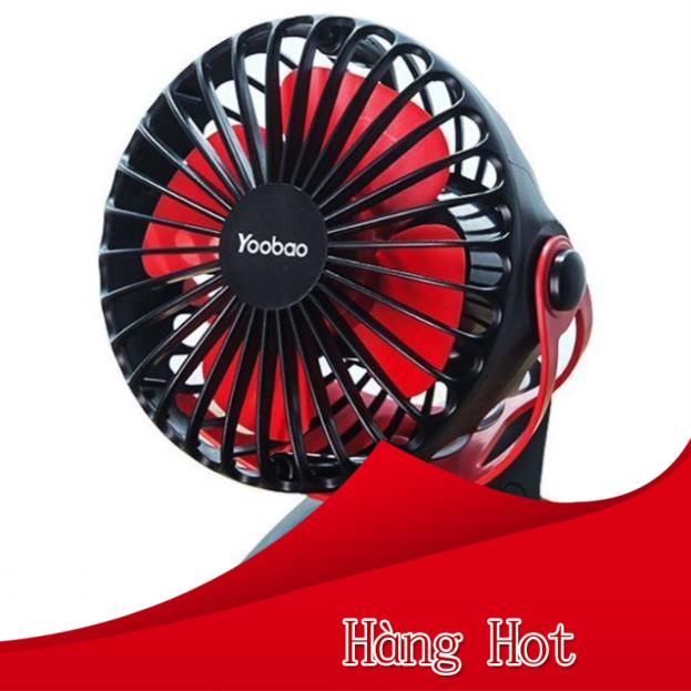 Quạt sạc mini xoay góc 720 độ, đế kẹp đa năng hoặc đặt bàn với 4 nấc điều chỉnh gió (6400mAh) YOOBAO