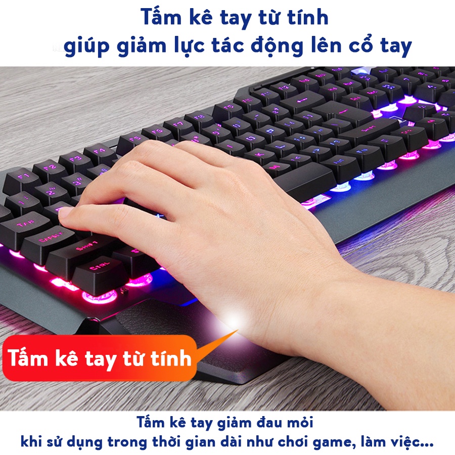 Bàn phím giả cơ Gaming Coputa Bàn phím máy tính laptop chơi game cao cấp K618 Full LED RGB