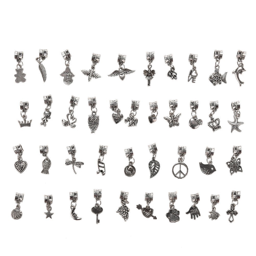 Set 40 Hạt Bạc Tây Tạng Châu Âu