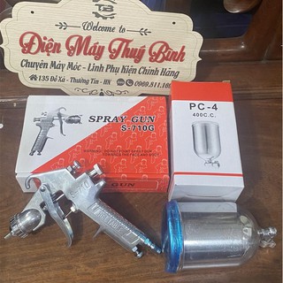 Bộ súng phun sơn ⚡️𝐅𝐑𝐄𝐄 𝐒𝐇𝐈𝐏⚡️ s710 + bình chứa sơn 400cc