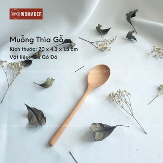 Muỗng gỗ ăn cơm pha cafe múc thức ăn - dụng cụ bếp tiện dụng - gỗ đỏ tự nhiên an toàn sử dụng