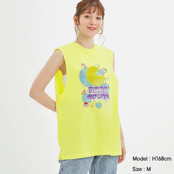 GUJAPAN_Áo sát nách Nữ dáng Tank top - WOMEN Tunic T-Shirt (sleeveless) PAC-MAN 🥰