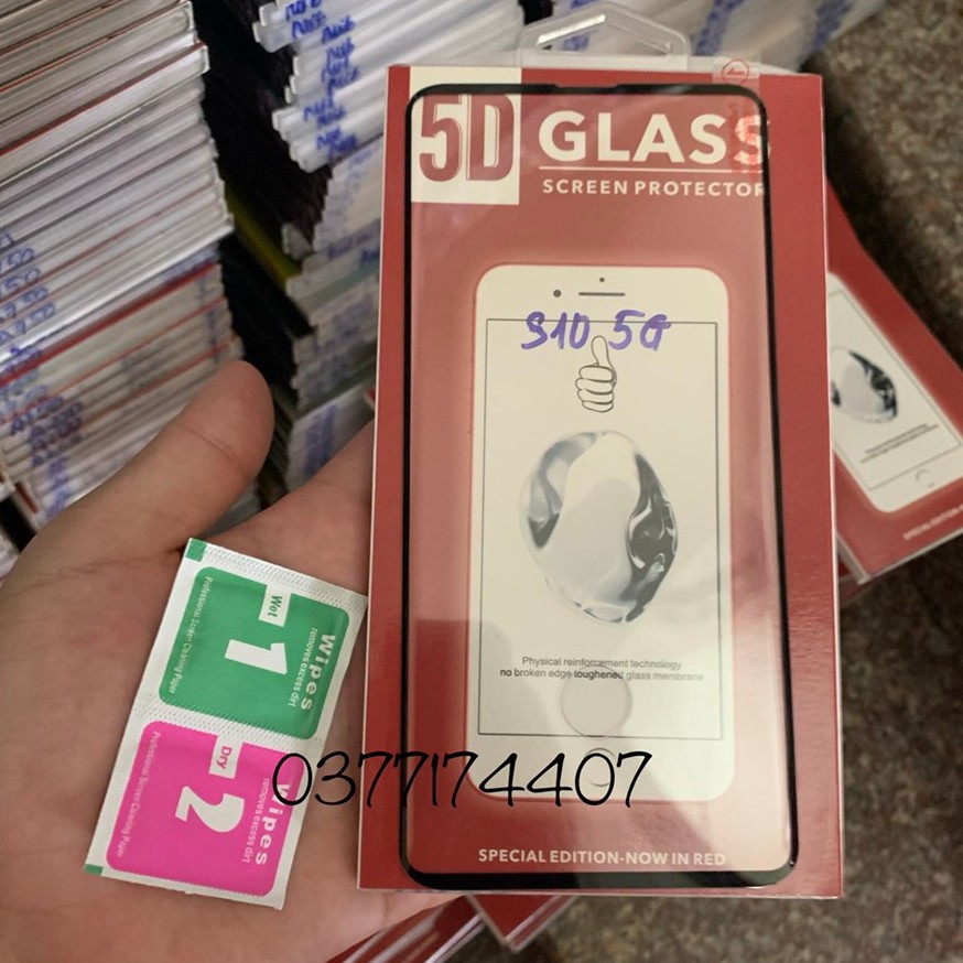 Kính cường lực 5D Xịn cho Galaxy S10/ S10 Plus/ S10E/ S10 5G Full màn hình siêu cứng viền vát 2,5D
