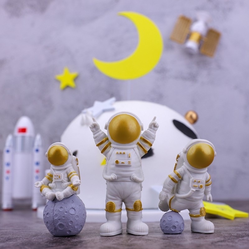 Set phi hành gia, mô hình astronaut du hành vũ trụ cao cấp trang trí bàn làm việc