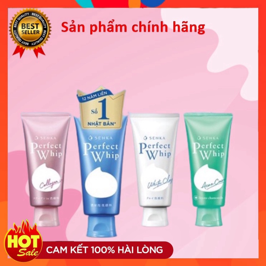 Sữa rửa mặt tạo bọt chiết xuất tơ tằm trắng Senka Perfect Whip 120g | BigBuy360 - bigbuy360.vn