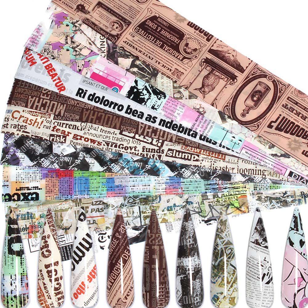 OCEANMAP Set 10 Miếng Dán Móng Tay Họa Tiết Đá Hoa Cương Thời Trang