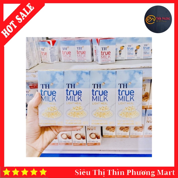Lốc Sữa TH True Milk Bổ Sung Ngũ Cốc 180ml