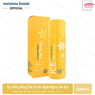 Xịt Chống Nắng Bảo Vệ Da, Ngăn Ngừa Lão Hoá Mersenne Beaute Ice Sun Spray SPF50+ PA+++ 100ml thumbnail
