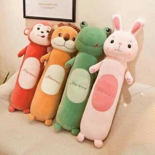 Gối ôm 3d thỏ ,ếch ,sư tử ,khỉ size 60cm vải minniso