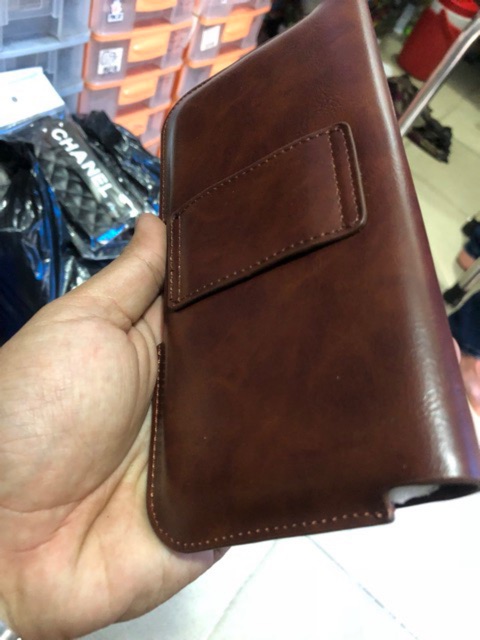 Bao da gập đeo nịt đựng 2điện thoại cùng lúc