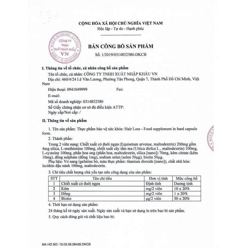 Viên uống mọc tóc, ngăn ngừa rụng tóc HAIR LOSS Laura Sunshine Nhật Kim Anh | BigBuy360 - bigbuy360.vn