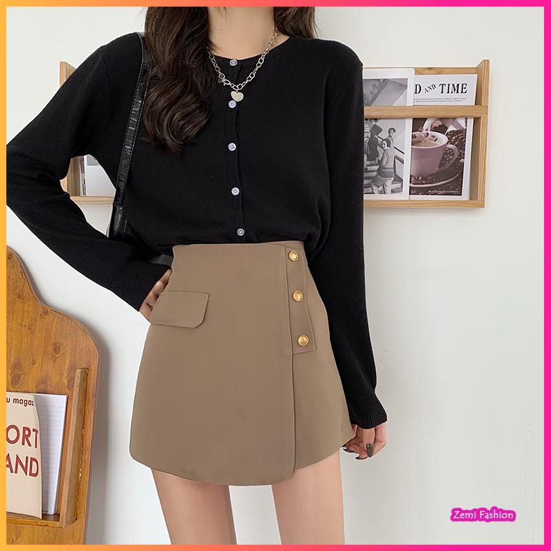 Quần giả váy cạp cao khuy lệch Ulzzang | BigBuy360 - bigbuy360.vn