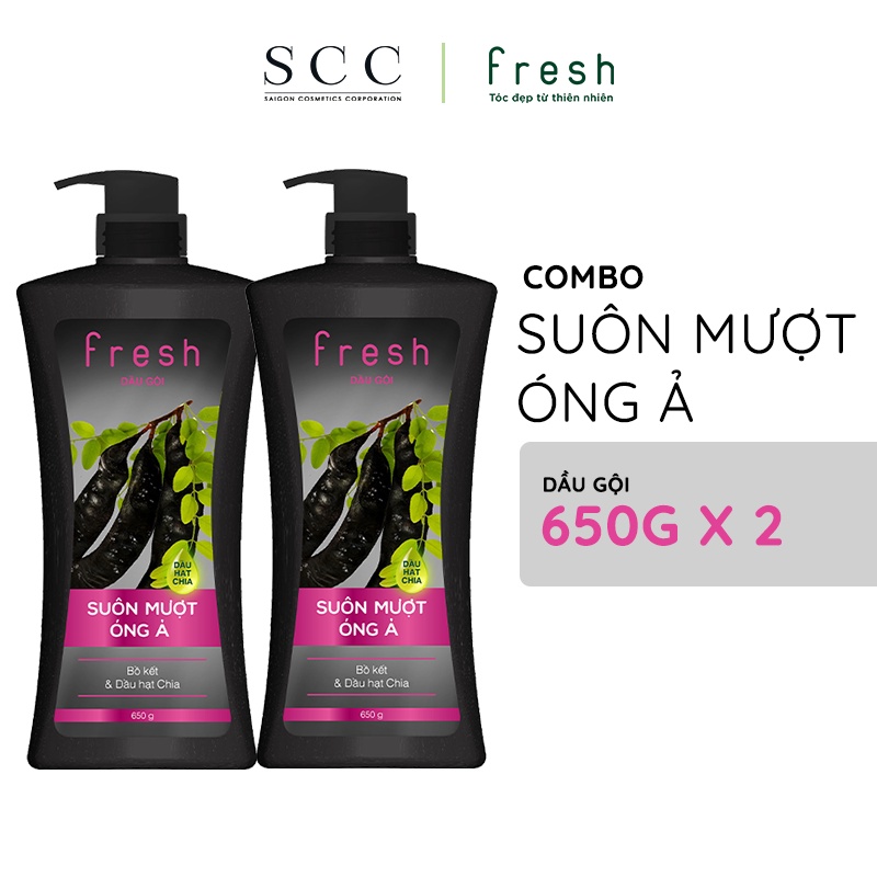 Combo 2 dầu gội Fresh suôn mượt óng ả 650g/chai