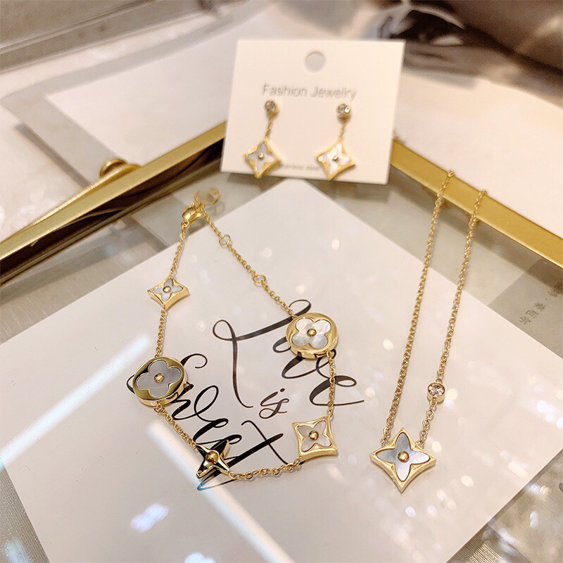 Dây chuyền/Bông tai/Lắc tay VL siêu xinh|Sang chảnh|Cá tính/Chất titan cao cấp không rỉ set\CÓ BẢO HÀNH