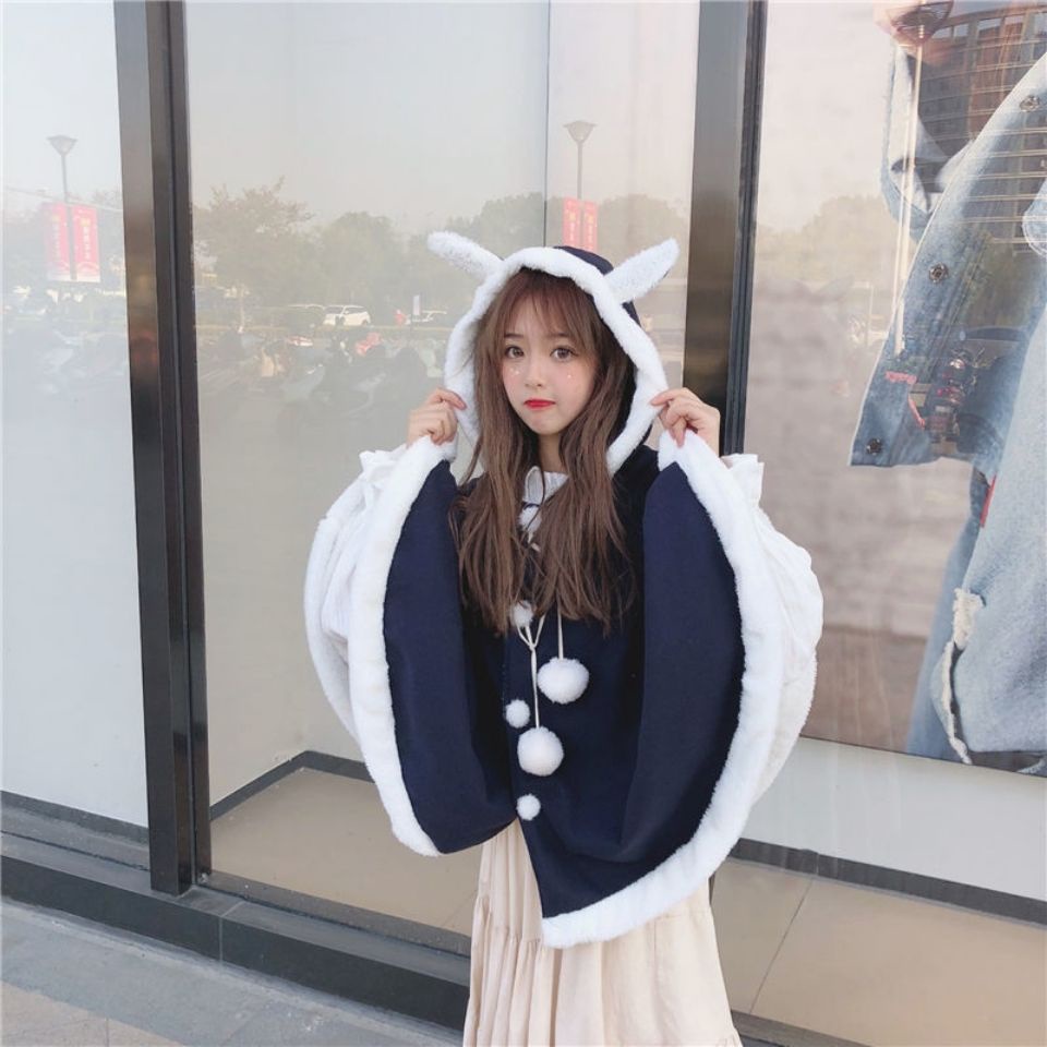 Qiu dong Áo khoác cardigan mềm mại có mũ tai thỏ dễ thương phong cách Nhật Bản cho nữ
 | BigBuy360 - bigbuy360.vn