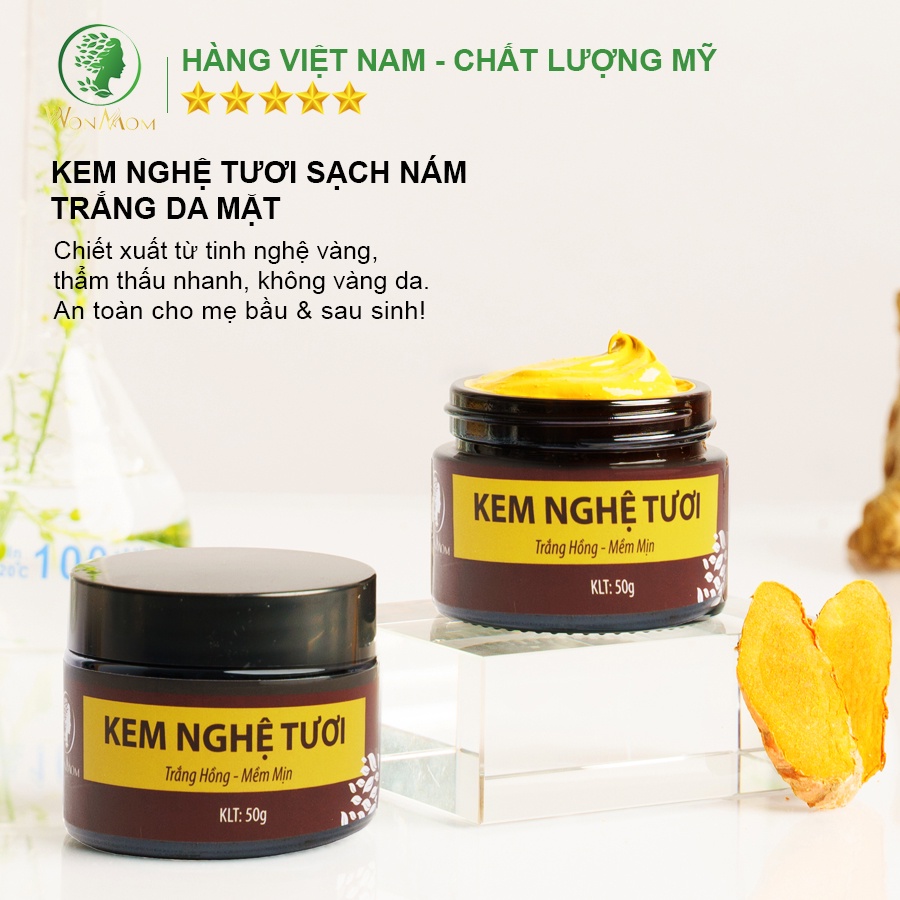 Bộ trắng da, sạch nám cao cấp Wonmom ( Sữa rửa mặt+ Scrub nghệ+ Kem nghệ tươi+ Serum vitamin C+ Mặt nạ nghệ+ Xông mặt )