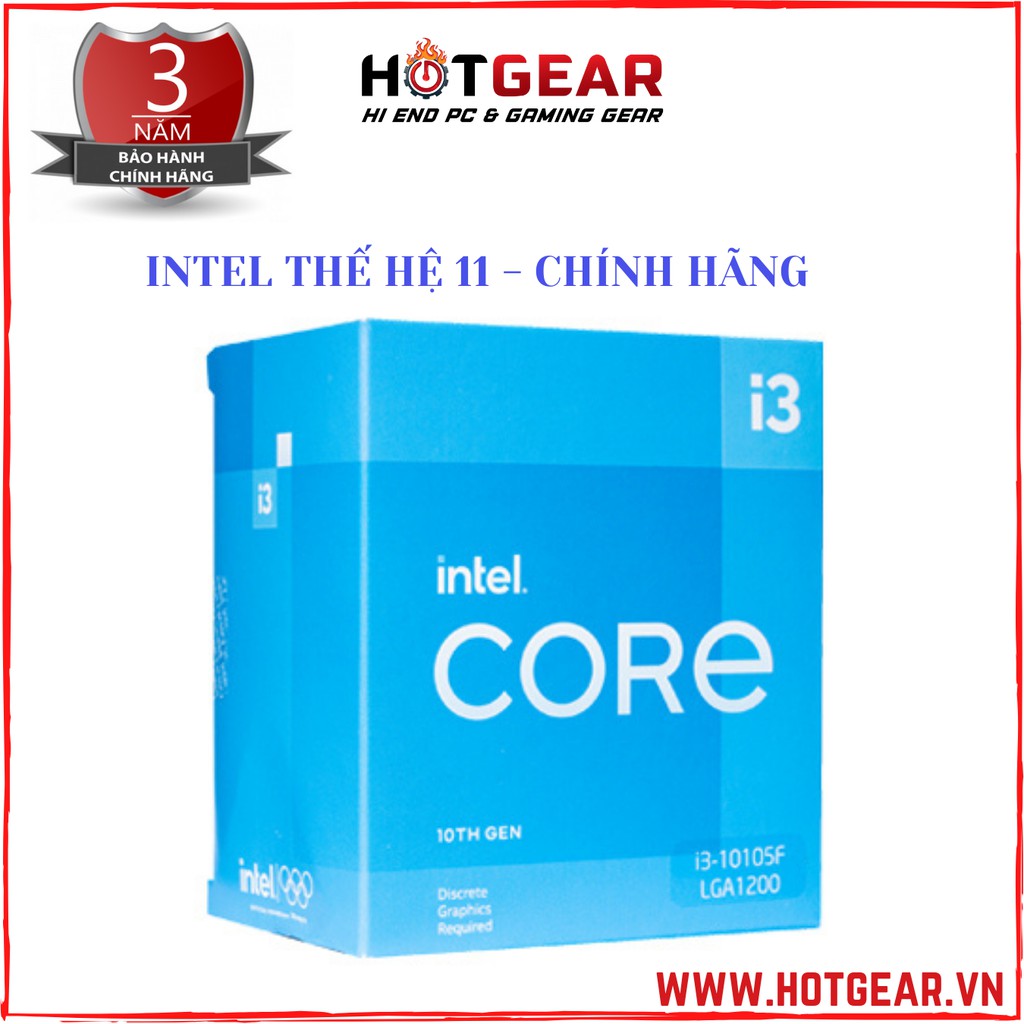 CPU Intel Core i3 10105F (3.7 GHz, 4 core 8 Threads , socket 1200) mới bảo hành 36T
