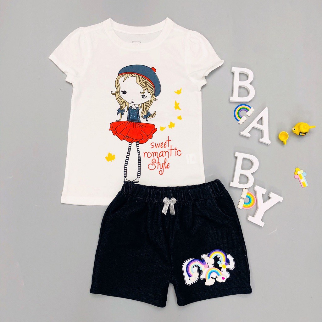 Áo thun tay ngắn size đại cho bé gái 15-40 kg