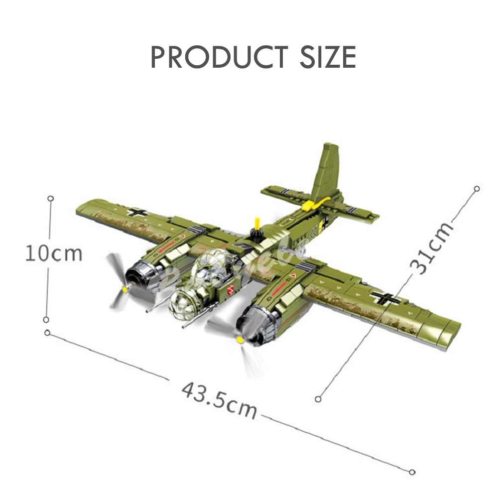 Đồ Chơi Mô Hình Máy Bay Trực Thăng Quân Đội Ju-88 Tương thích với  Khối xây dựng Sáng tạo Trang trí Mô hình Quà tặng Đồ chơi