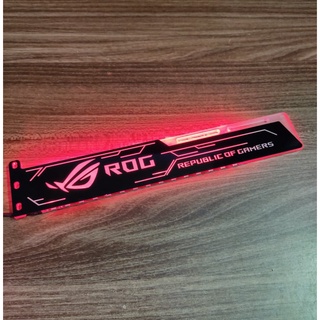 Đỡ Chống Xệ Card VGA Họa Tiết Hình ROG Nằm Ngang Led RGB Đồng Bộ Màu Hub Coolmoon