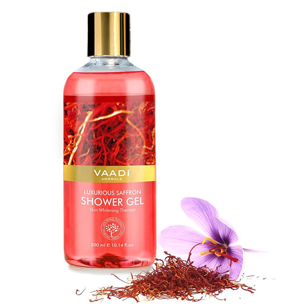 Sữa tắm dưỡng trắng da chiết xuất hoa nghệ tây Saffron 300ml - Vaadi Herbals (Ấn Độ)