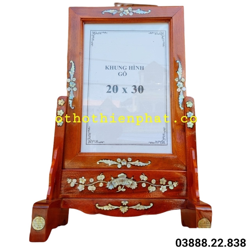 Khung Hình Gỗ Tràm  20 × 30 Màu Đỏ