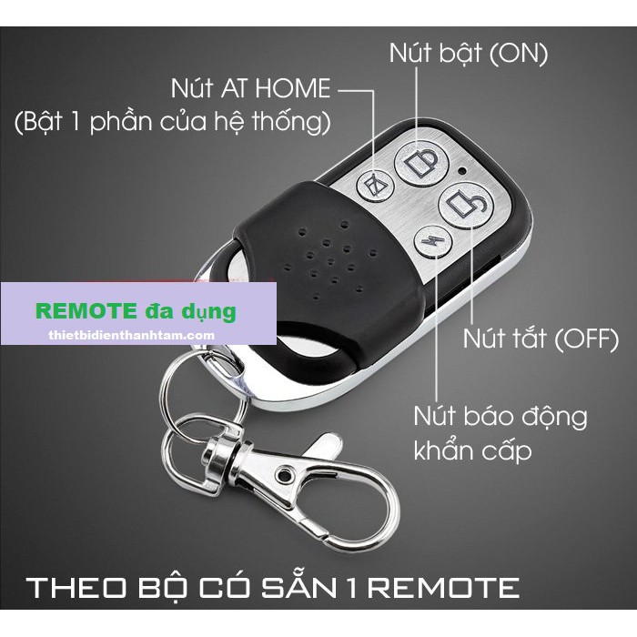 Bộ Báo Động Chống Trộm  Đèn Còi T80 - Không Dây Dùng Cho Gia Đình, Sân Vườn, Kho Bãi