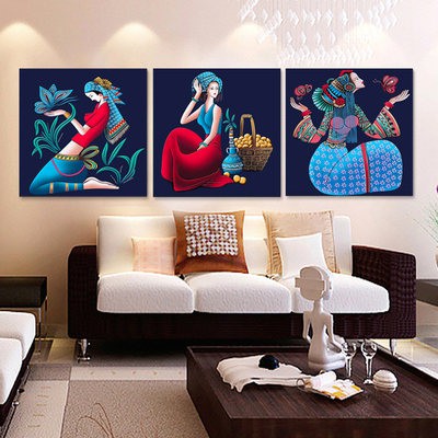 Bức tranh Kim Cương đầy kim cương năm 2019, phòng khách kiểu mới, phòng khách 5D, gạch, đá, dán, kim cương, thêu chữ thậ