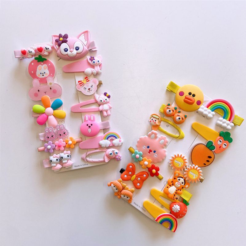 Set 14 Kẹp Tóc Không Đau Kiểu Công Chúa Dễ Thương Cho Bé Gái