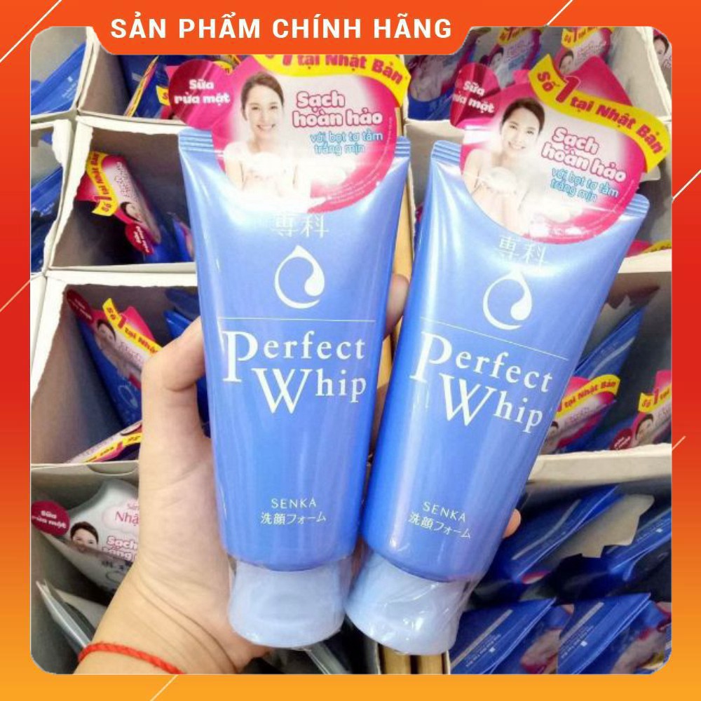 [Hàng nhập khẩu] Sữa Rửa Mặt Tạo Bọt Chiết Xuất Tơ Tằm Trắng Senka Perfect Whip 120g