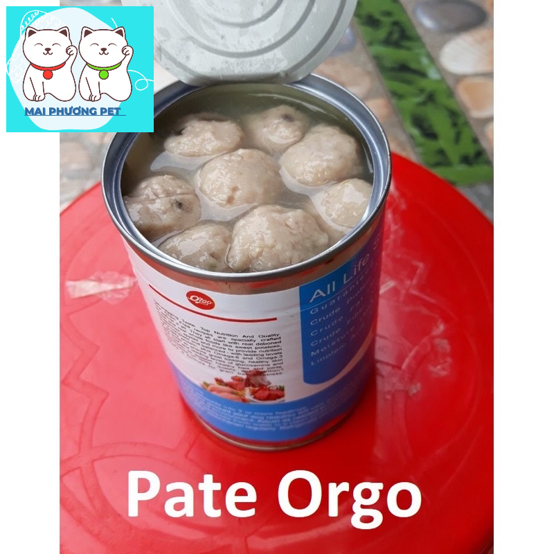 Pate cho chó Orgo dạng Lon 400gr Thức ăn mềm cho mọi loại chó - Thịt hộp chó