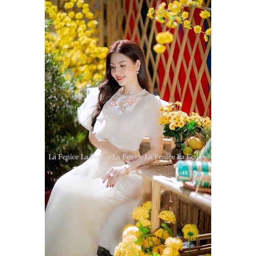 Áo dài cách tân cổ bèo tay bồng LINN design | BigBuy360 - bigbuy360.vn