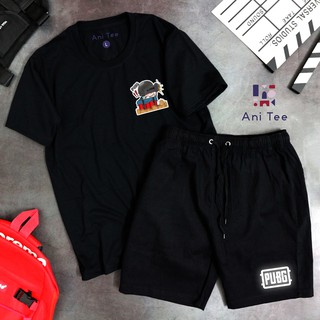 [UNISEX] COMBO ÁO THUN COTTON +SHORT KAKI PUBG 5