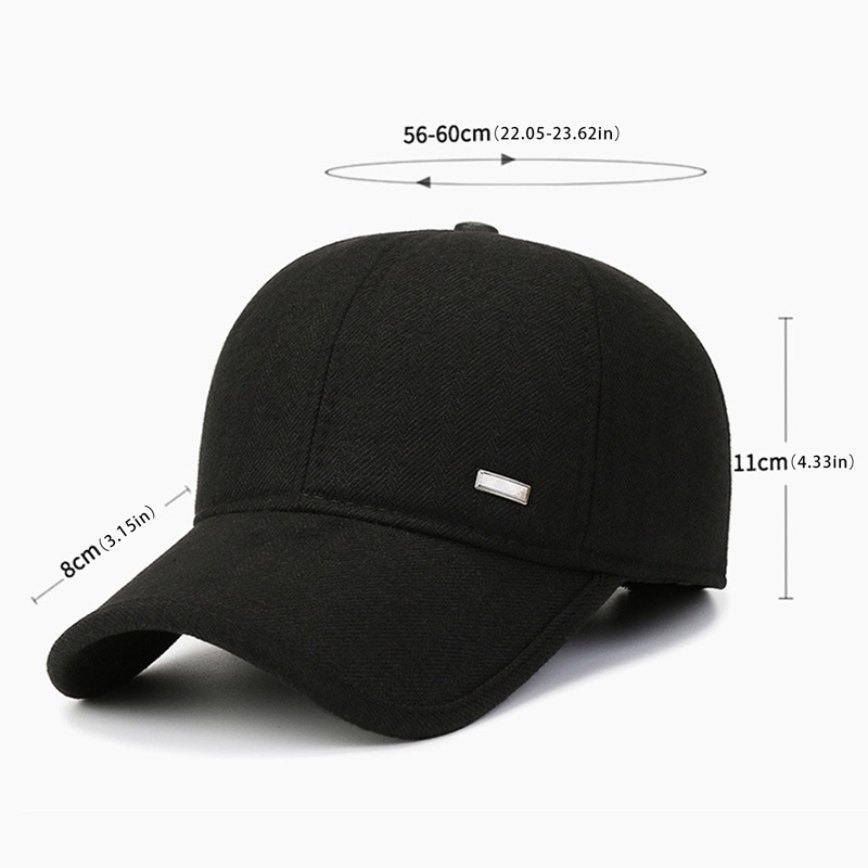 Mũ Lưỡi Trai Len Màu Trơn Che Tai Phong Cách Hip Hop Thời Trang Mùa Đông Cho Nam Và Nữ