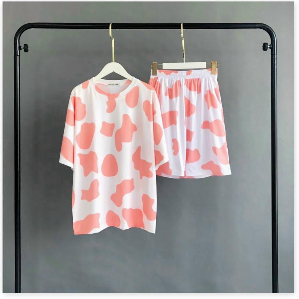 Set nguyên bộ bò sữa quần đùi áo thun ngắn tay chất thun cotton mềm mịn mát thời trang mùa hè, set đồ bộ mặc nhà | BigBuy360 - bigbuy360.vn
