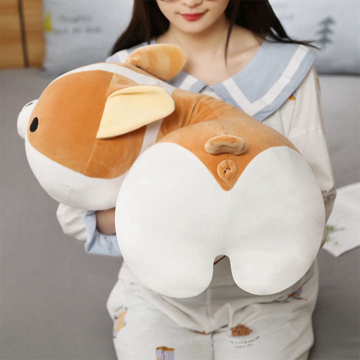 Gấu bông chó corgi nằm mông to dễ thương