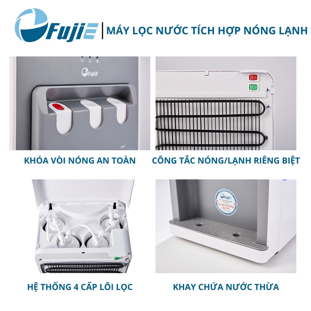 [Mã BMBAU300 giảm 10% đơn 499K] Máy lọc nước tích hợp làm nóng lạnh cao cấp FujiE WPD508C, bảo hành chính hãng 2 năm