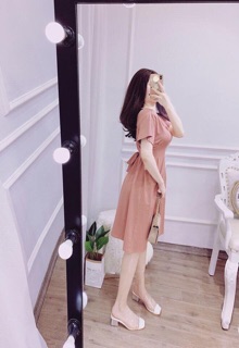 Váy suông thắt eo