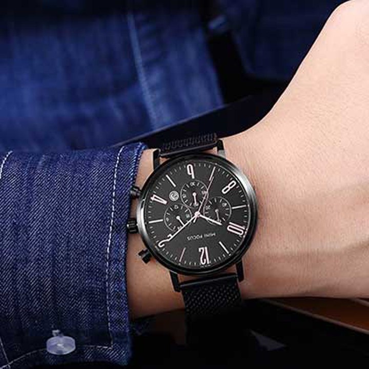 ĐỒNG HỒ NAM MINI FOCUS 0183 DÂY LƯỚI THÉP KHÔNG GỈ, KIỂU DÁNG MẠNH MẼ, NĂNG ĐỘNG Bán lẻ giá sỉ