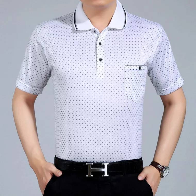 Áo Thun Polo Dáng Rộng Chất Liệu Cotton Dành Cho Nam Giới Độ Tuổi 40-50