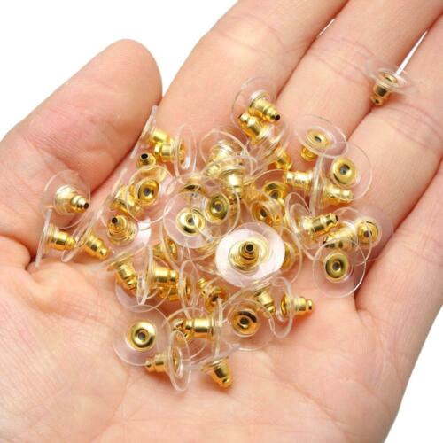 90 pcs Earring Backs Stoppers Findings Ear Post Nuts Gold/Silver/Bronze